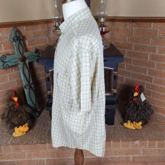 Duluth Trading Co. Vented Fishing Shirt Size XL Yellow Plaid - Picture 2 of 8